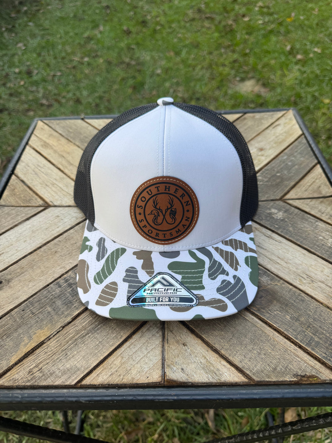 White Camo Trucker Patch Hat